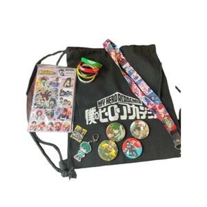 My Hero Academia Lot Stickers Button Bag Masks Bracelets Keychains